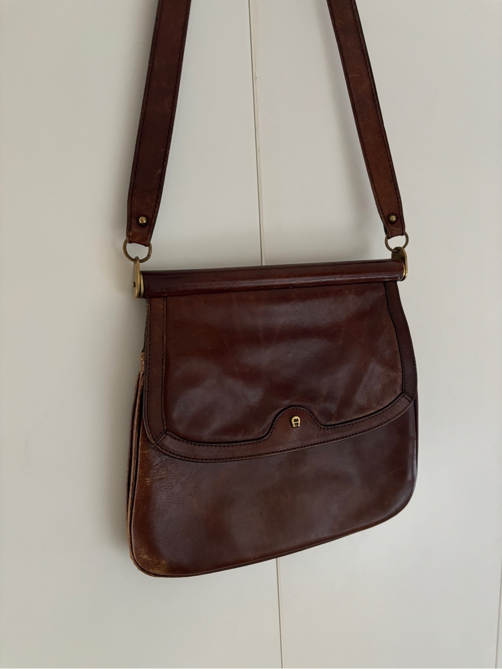 1965 Etienne Aigner Dark Brown Leather Shoulder Bag